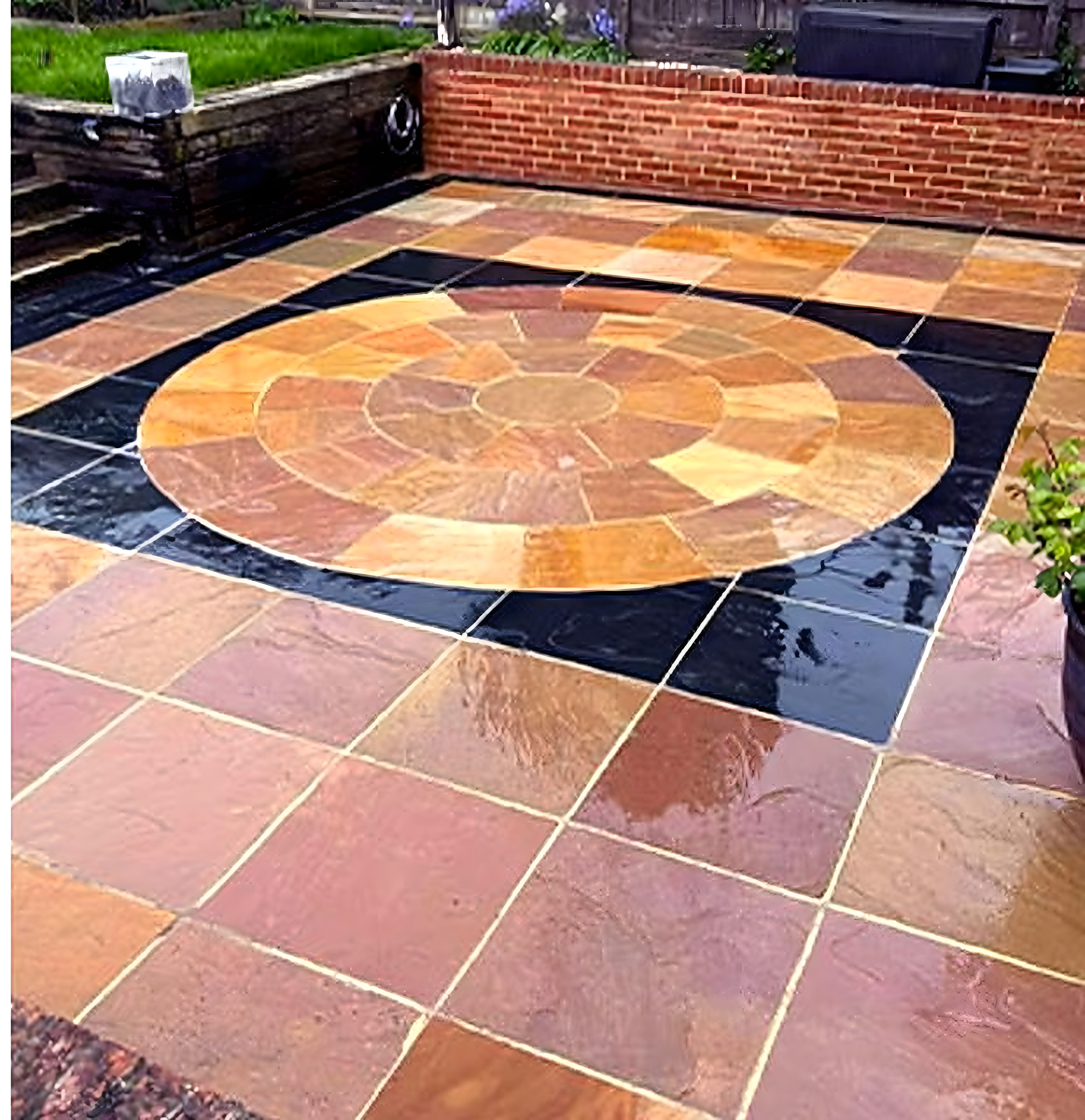 After pressure washing — pristine patio